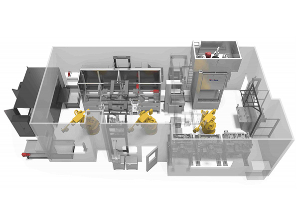 Automatic fettling production line for sub frame