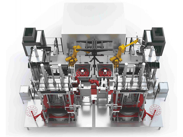 Automatic casting and post processing production line - knuckle